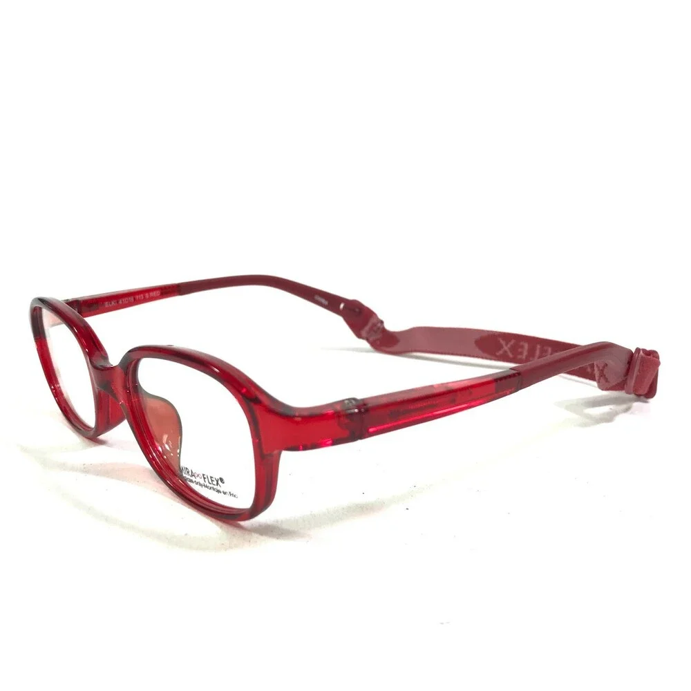 Miraflex Kids Goggles Eyeglasses Frames ELKI Clear Red Square Full Rim 41-16-113